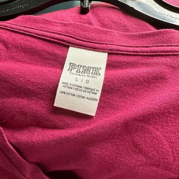 Pink v neck campus t shirt - Picture 3 of 8